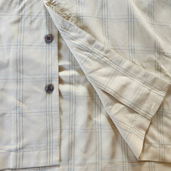 Tommy Bahama Men’s Sz L Yellow Plaid Hawaiian Silk Short Sleeve Button Up Shirt - Picture 4 of 8